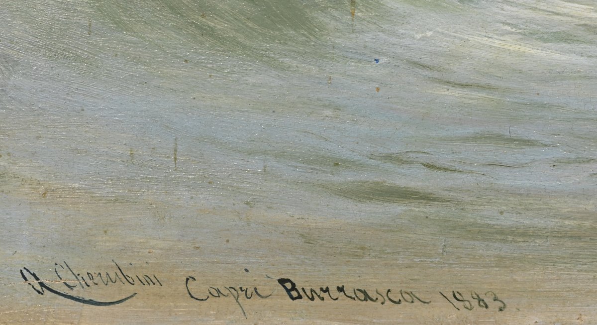 Andrea Cherubini - Capri Burrasca - Italia Seconda Metà XIX Secolo-photo-2